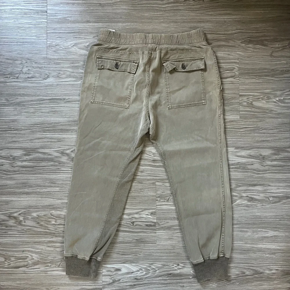James Perse Mens Mixed Media Joggers Olive Drab Cotton Lyocell Size 3 WHU1677
